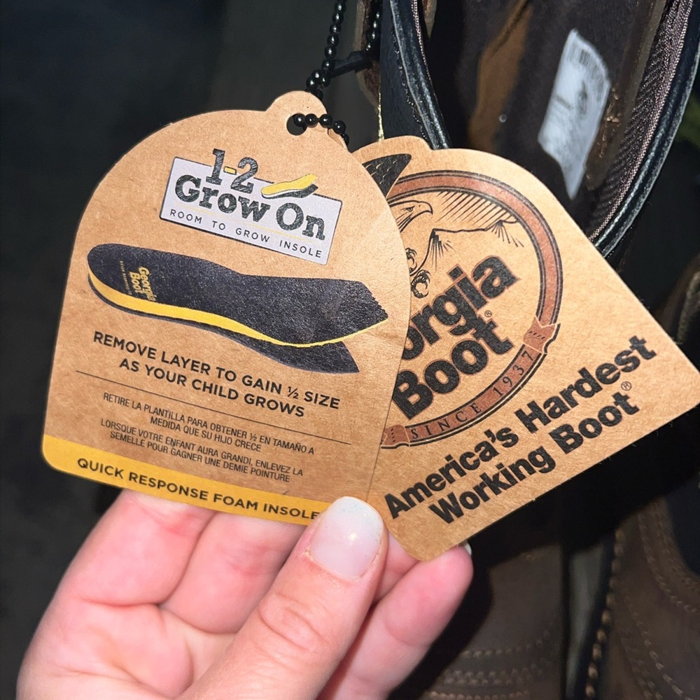 NWT - Kids Georgia Boot Brown and Black Leather Boots - Picture 6 of 6